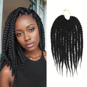 Extensiones de Cabello Sintético Teñido Afro Ondulado de 10-22 Pulgadas para <span class=keywords><strong>Trenzas</strong></span> <span class=keywords><strong>Africanas</strong></span>, <span class=keywords><strong>Tejidas</strong></span> a Mano, de <span class=keywords><strong>Dos</strong></span> Hilos, al por Mayor - Product Image 5