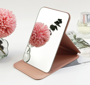 Saiyyi Chất Lượng Cao Lớn PU Da Trang Điểm Đứng Bảng Gương Biểu Tượng Tùy Chỉnh Xách Tay Gấp Lớn PU Máy Tính Để Bàn Gương Cho Du Lịch - Product Image 3