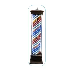 Top rating luxury funky gold rotating turn sign light outdoor wall big tall stand barber poles custom private label promotion