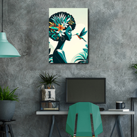 Impression sur toile de portrait de femme africaine, peinture sur toile 40x60cm, art mural moderne pour chambre à coucher, salle à manger, encadré/non encadré