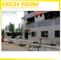 Tour de support d'affichage TECHTEAM en alliage d'aluminium 6082-T6, capacité de charge 1000 kg, hauteur max. 7,5 m pour événements extérieurs