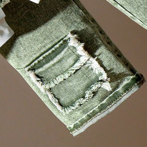 Ensemble trois pièces pour filles tendance : tongs, sous-vêtements à capuche en tricot blanc + pantalon - Product Image 5