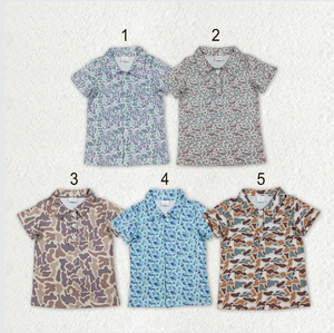 5 Estilos de Camisetas Polo de Manga Corta con Botones y Camuflaje del Sur para Bebés Niños - Product Image 1
