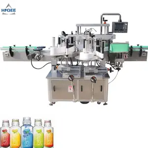 Automatic double sided label applicator 2 side labeling machine for round bottle packaging and labeling machine price