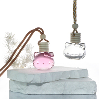Diffuseur de parfum de voiture rectangulaire personnalisé de 8 ml, flacon en verre vide pour huile essentielle, flacon de parfum suspendu avec couvercle en bois