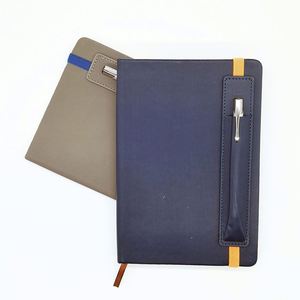 High Quality A5 Hardcover Leather Notebook with <b>Pen</b> Holder Custom Gift Box Professional Custom Journal Printing - Product Image 1
