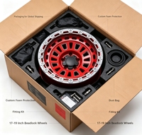 Jantes Beadlock Forgées Rouges Tout-Terrain 17-19 Pouces 5x139.7 5x127 pour Camion 4x4 SUV Jeep Ford Chevrolet GMC Toyota