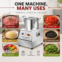 Hachoir Électrique Entièrement Automatique en Acier Inoxydable COOKAID, Broyeur à Viande 5L, Hachoir à Ail Multifonctionnel Commercial 750W
