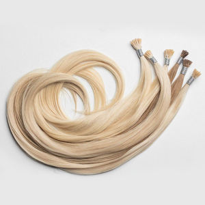 Fabrika çift çekilmiş I ucu saç uzatma Remy Keratin saç I İpucu insan saçı postiş - Product Image 4