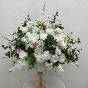 Artificial Silk Event Floral Arrangement Hydrangea White <b>Flower</b> Ball Wedding Party Decoration Table Centerpieces - Product Image 1