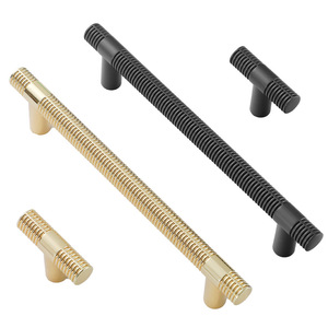 Poignées et boutons <span class=keywords><strong>de</strong></span> tiroir en laiton noir et or pour armoires <span class=keywords><strong>de</strong></span> cuisine, barres <span class=keywords><strong>de</strong></span> tirage architecturales symétriques pour entrées et armoires - Product Image 1