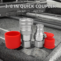 Raccords à déconnexion rapide en acier au carbone de 3/8 pouces, bouchon de valve plat avec fuite extrêmement faible pour lignes hydrauliques