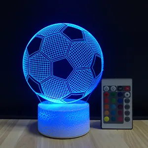 3d Verlichting Armatuur Voetbal Led Tafel Night Lamp Afstandsbediening Rgb 7 Kleuren Veranderen Indoor Nachtverlichting Illusion Lamp