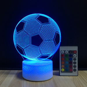 <span class=keywords><strong>3d</strong></span> Apparecchio di Illuminazione di Calcio Da Tavolo LED di Notte Della Lampada di Telecomando di RGB 7 Colori Che Cambiano Luci Notturna Dell'interno Illusion Lampada - Product Image 3