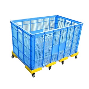 Caisses en plastique Yue Hong 60x40x35 cm avec roulettes pour le stockage et la livraison de fruits et légumes, panier de transport - Product Image 1