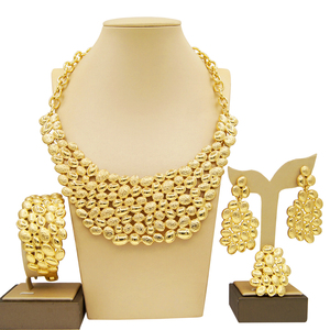 Yulaili set di gioielli in stile oro italiano di <span class=keywords><strong>alta</strong></span> qualità 4 pezzi di donne africane per festa di nozze accessori - Product Image 1