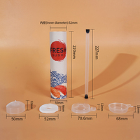 Tube en carton biodégradable de qualité alimentaire pour sushis, prêt à l'emploi, avec système push-up