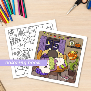 Libro <span class=keywords><strong>da</strong></span> <span class=keywords><strong>colorare</strong></span> a tema Halloween Super carino con <span class=keywords><strong>personaggi</strong></span> adorabili - Product Image 5