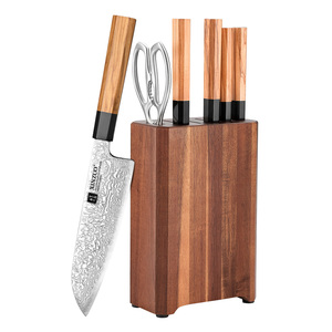 Nieuwe Koksmessenset Damascus Staal Olijfhout Handvat Hoogwaardige Keukenmessen - Product Image 3