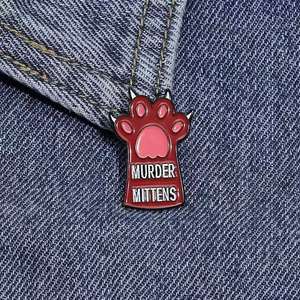 Aangepaste Creatieve Cartoon Kat Broche Pin Metalen Kat Klauwen Ontwerp Voor Koppels Student Badges Cadeau Ideeën Voor Kerst Nationale Dag - Product Image 1