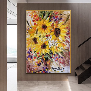 Peinture à l'huile peinte à la main sur toile <span class=keywords><strong>Vincent</strong></span> <span class=keywords><strong>Van</strong></span> <span class=keywords><strong>Gogh</strong></span> tournesol Floral peinture acrylique à la main Reproduction classique décoration murale - Product Image 5