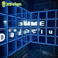 Xdsign Boîte à lumière publicitaire rectangulaire en aluminium personnalisable rapide, miroir infini multicouche, LED, acrylique semi-transparent, ultra-mince