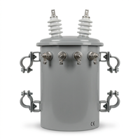 Transformateur monophasé immergé dans l'huile, monté sur poteau, 10 kVA, 10 kV/0,22 kV, réservoir rond pour l'électrification rurale