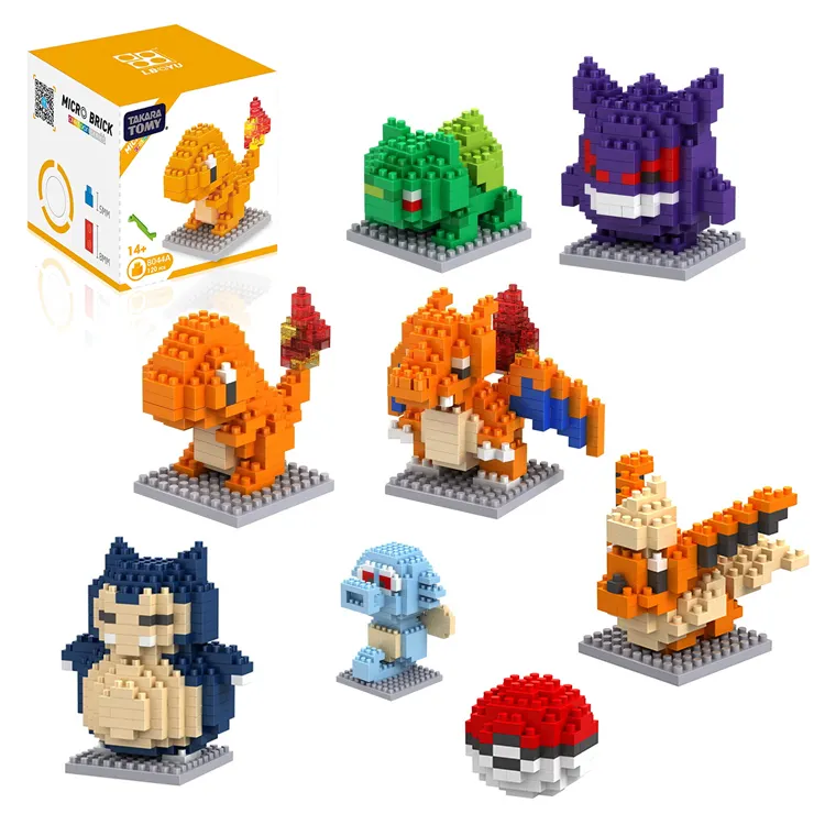 New styles Mini Building Blocks Small Cartoon Poke-mon Animal Model Education Game Graphics 3D Puzzle Toys Games Kids