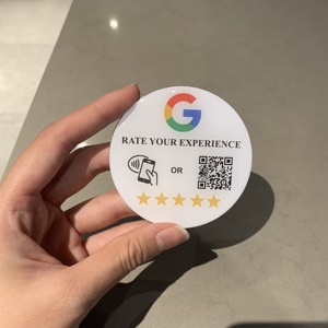 Tarjeta de menú de mesa RFID Código QR cambiable Tarjeta de redes sociales NFC Google Review Tarjeta de epoxi - Product Image 1