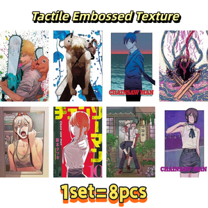 Set de 8 Pósters de Anime de Denji <span class=keywords><strong>Makima</strong></span>, 16.5x11.4 Pulgadas, Sin Marco, HD, Colores Brillantes, Papel con Textura Táctil en Relieve, Regalo para Fanáticos del Anime - Product Image 2