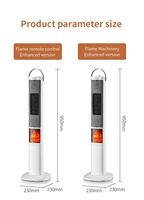 Chauffage de cheminée électrique à commande vocale intelligent portable avec chauffage vertical PTC à gaz de souffleur d'air chaud à flamme simulée 3D