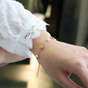 Hermoso Collar de Perlas <span class=keywords><strong>Daisy</strong></span> para Mujer, Acero Inoxidable, <span class=keywords><strong>Miss</strong></span> <span class=keywords><strong>Daisy</strong></span> Flower Knows, Flores Silvestres para Regalo de Boda - Product Image 3