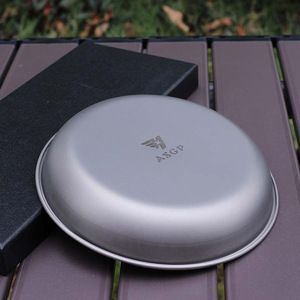 Vassoio in puro titanio piatti esterni <span class=keywords><strong>da</strong></span> campeggio <span class=keywords><strong>da</strong></span> tavola piatto rotondo per Barbecue portatile - Product Image 3