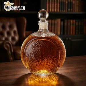 Decantador de whisky personalizado con forma de pelota de tenis, botella de licor de cristal sin plomo para whisky, bourbon, <span class=keywords><strong>vodka</strong></span>, bar, hogar, regalo. - Product Image 1