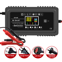 Pulse perbaikan Digital, pengisi daya baterai asam timbal Gel AGM mobil pintar 12V 12a 24V 6A