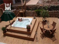 Panneaux de plancher en bois de pin massif modernes pour l'extérieur, sans formaldéhyde, traités thermiquement en profondeur, Thermowood