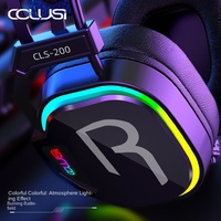 Casque de jeu professionnel Acestek CLS-200 pour l'e-sport, réduction active du bruit, éclairage RGB, structure métallique, design supra-auriculaire, IP65