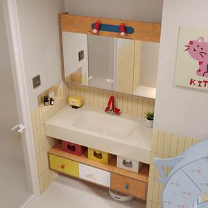 ตู้ห้องน้ำติดผนังแบบอัจฉริยะพร้อมอ่างล้างหน้าแบบอินทิเกรต กระจกอัจฉริยะ และแผ่นหินแบบโค้งงอได้ตามสั่ง - Product Image 2