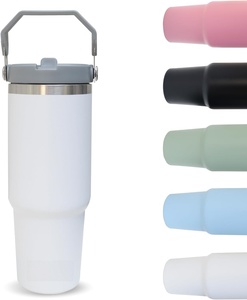 Custom logo 30 oz Travel Coffee Mug Stainless Steel 30oz <b>Thermal</b> 30oz <b>Cup</b> Flip Straw Tumbler with Handle - Product Image 1