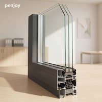 Fenêtres extérieures Penjoy Premium Luxury Modern en alliage d'aluminium, inclinables et pivotantes, avec une excellente résistance au vent.