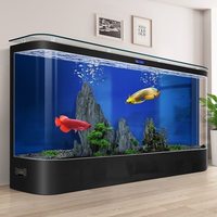 Aquarium extra-large en verre écologique pour poissons rouges - Modèle sur pied avec filtration arrière et oxygénation intégrée