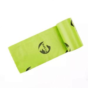 Vente en gros de 8 rouleaux de sacs à déjections canines écologiques en plastique, 120 sacs avec parfum fruité, logo personnalisé de la marque - Product Image 1