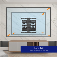 Support mural TV Zeno Ultra Slim robuste à mouvement complet pour téléviseurs de 32 à 65 pouces, VESA 400x400, gestion des câbles, niveau à bulle