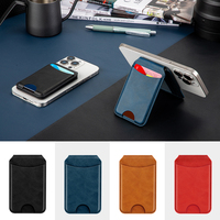 Porte-cartes magnétique fin et robuste pour téléphone, support minimaliste en cuir PU, logo personnalisé, portefeuille pour téléphone portable pour hommes compatible MagSafe