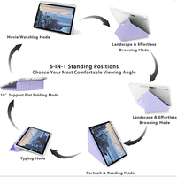 Funda para Xiaomi Pad 7/7 Pro 11.2 Pulgadas 2024 con Soporte para Lápiz, Cubierta Transparente, Soporte Tríptico en Forma de Y, Carcasa Rígida Trasera, Cubierta Acrílica
