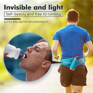 Cinturón para correr Soporte para botella de agua Riñonera Senderismo Riñonera Cinturón de hidratación Deportes al aire libre Soporte para teléfono Cremallera gris Impermeable - Product Image 3