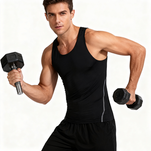 เสื้อกล้ามผู้ชายเสื้อยืดแขนกุดแห้งเร็วสำหรับผู้ชายดีไซน์ ODM - Product Image 3