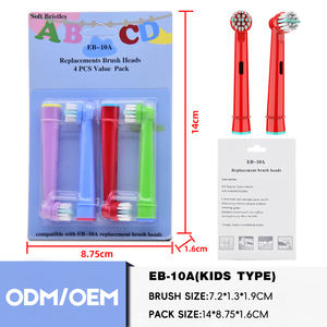 4 pz Mini sostituibile ricaricabile IPX7 impermeabile testina per bambini USB ricarica compatibile orale-<span class=keywords><strong>b</strong></span> EB10A/EB10-4 - Product Image 4