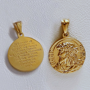 จี้เหรียญสแตนเลสสตีลรูปพระแม่มารี พระเยซู นักบุญไมเคิล เอลิซาเบธ คิวปิด และเทวดา - Product Image 5