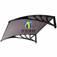 Auvent/Abri de Pluie en Polycarbonate Écologique Résistant aux UV, Solide/Gaufré/Givré, à Commande Manuelle